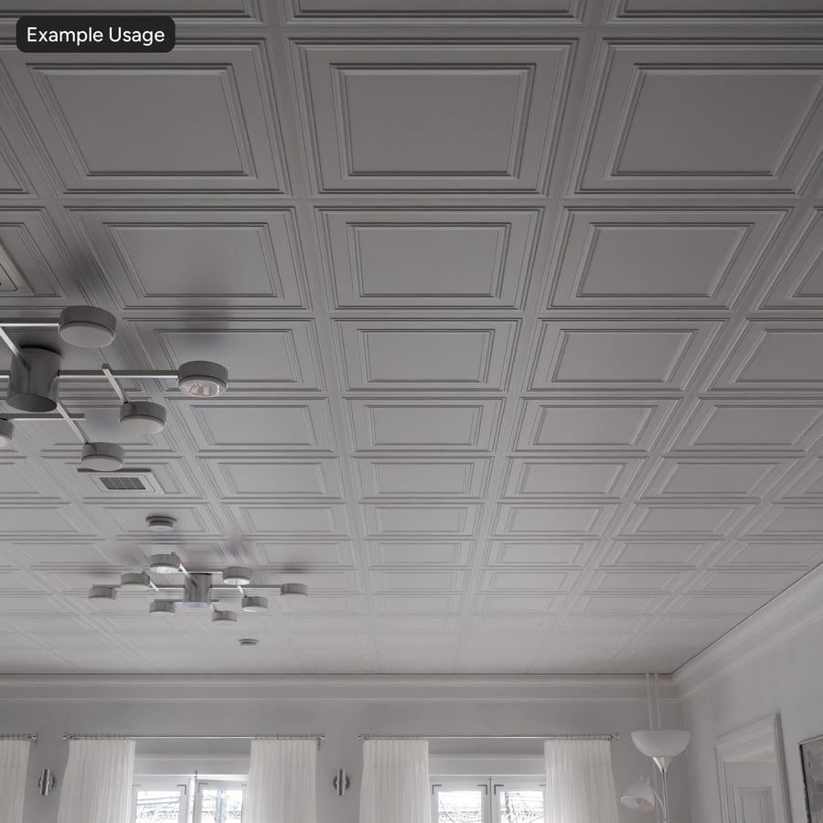 Texture de plafond en dalles de vinyle gaufrées, blanches