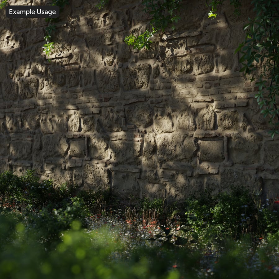 Old Limestone Rubble Wall Texture, Pale Sand