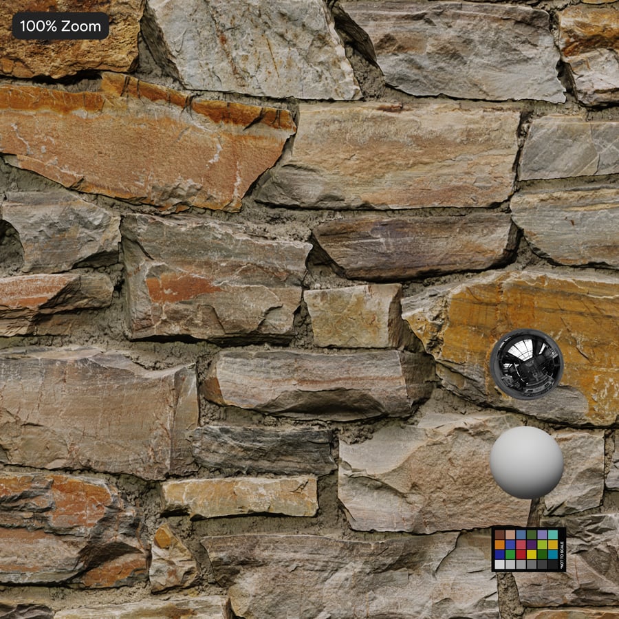 Rubble Stone Wall Texture, Pale Tan