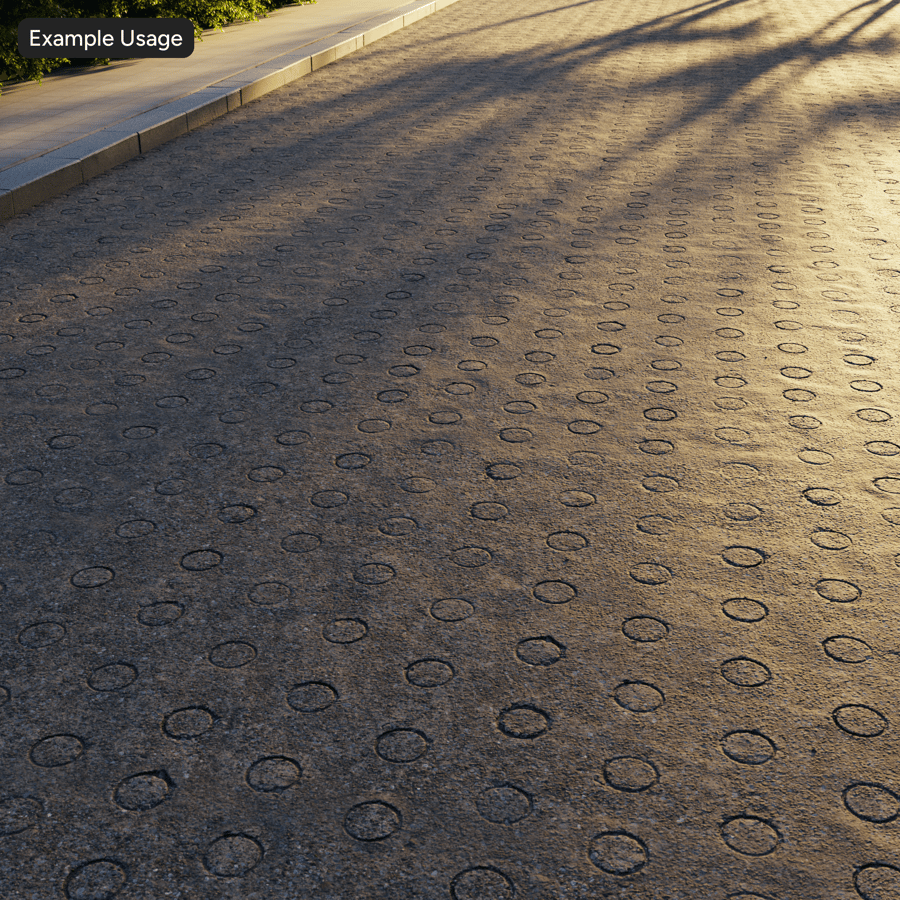 Circular Patterned Aggregate Concrete Road Texture