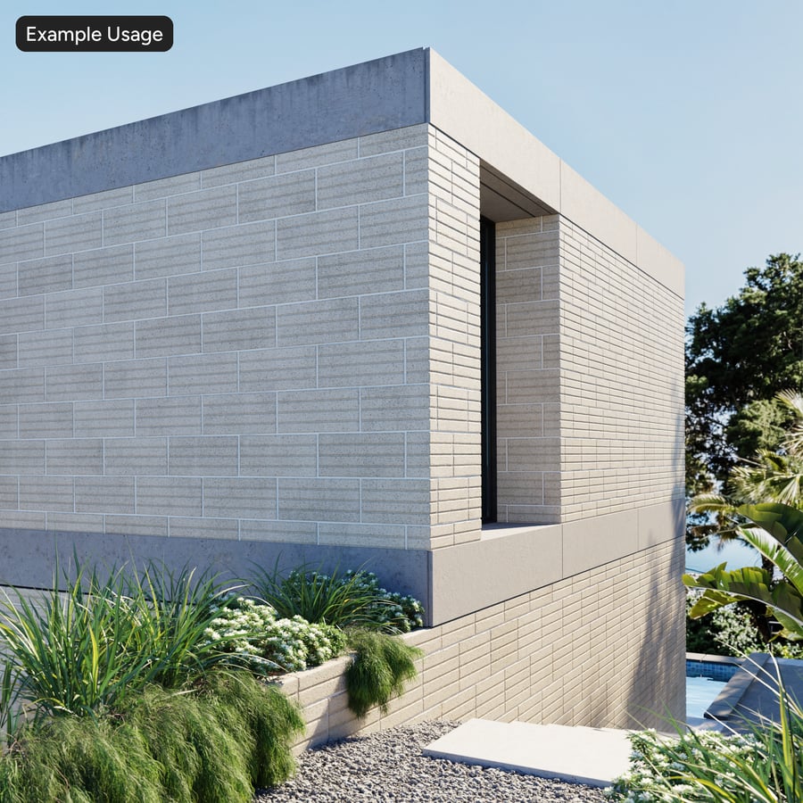 Scored Running Concrete Block Wall Texture, Beige