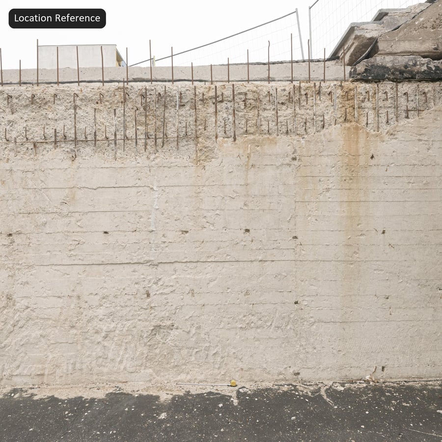 Textura de concreto aparente com lascamentos, branco off-white