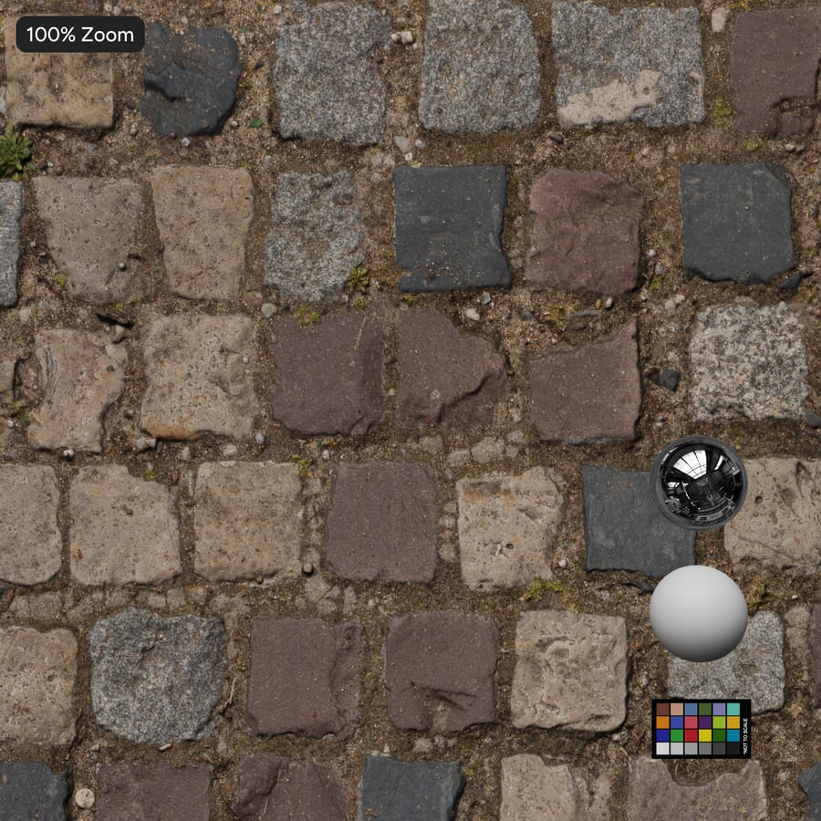Mosaic Cobblestone Floor Texture, Mixed