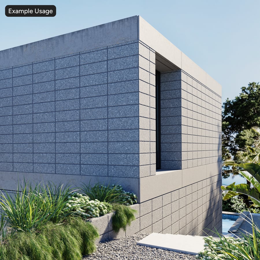 Sandfaced Stack Bond Brick Wall Texture, Grey
