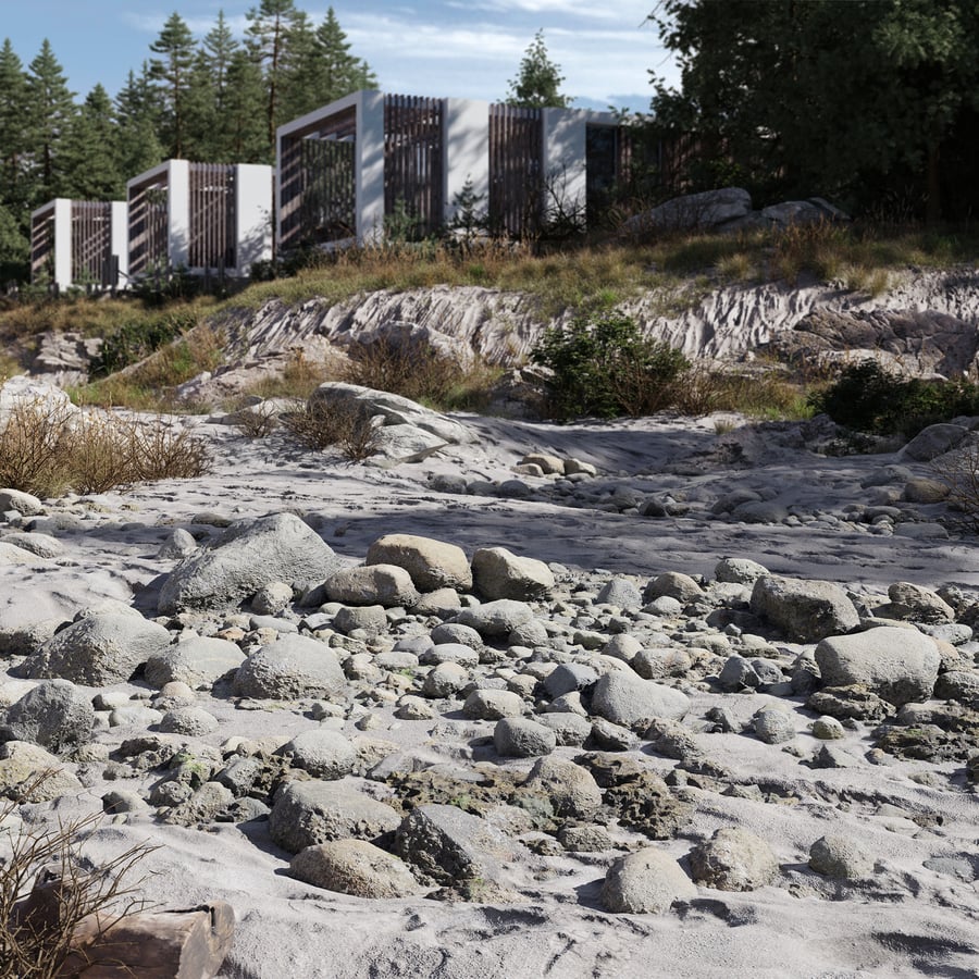 Pile of Small, Smooth Beach Rock Model