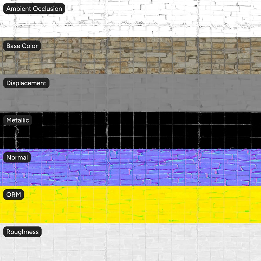 Stacked Sandstone Gabion Wall Texture