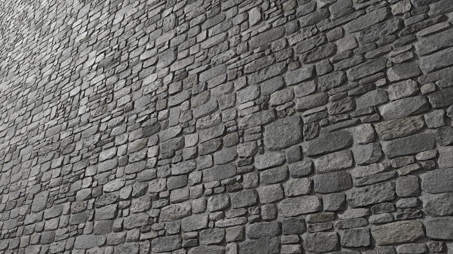 Old Stone Brick Wall Texture, Grey