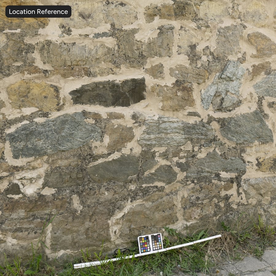 Heavy Mortar Rubble Stone Wall Texture, Beige