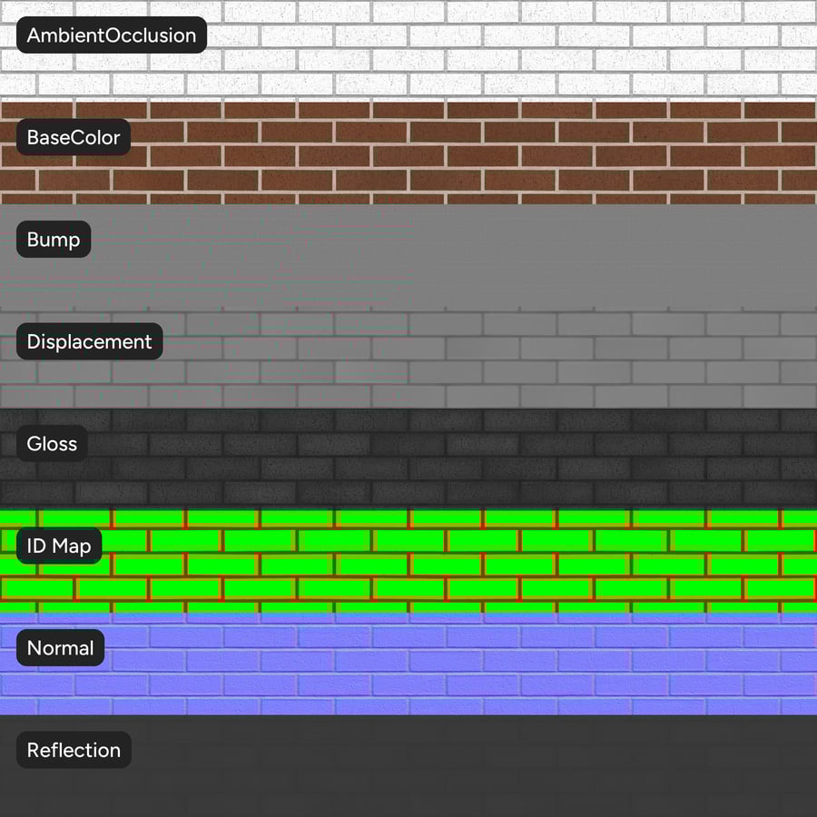 Dragfaced Running Bond Brick Wall Texture