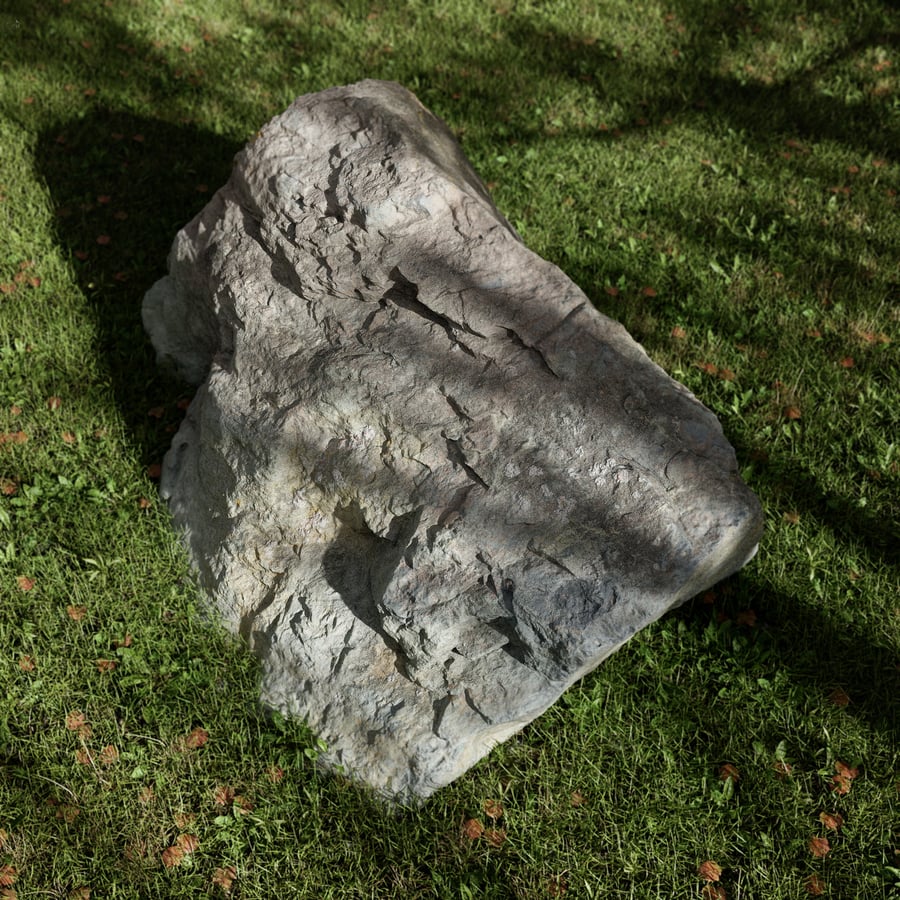 Modelo de rocha grande irregular com picos pontiagudos e tons frios