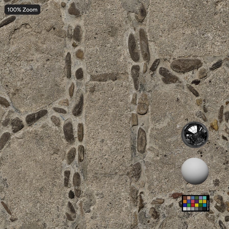 Texture de trottoir mixte en pavés et en béton