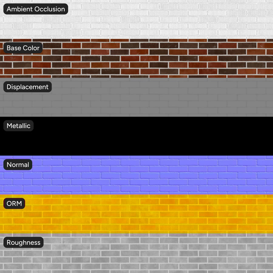 Running Bond Brick Wall Texture, Red and Black