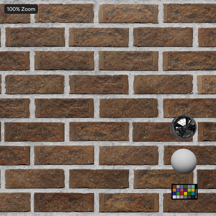 Rusticated Running Bond Brick Wall Texture, Brown