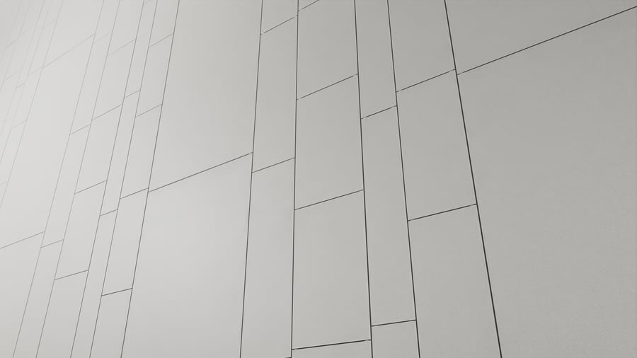 Vertical Offset Concrete Cladding Texture, White