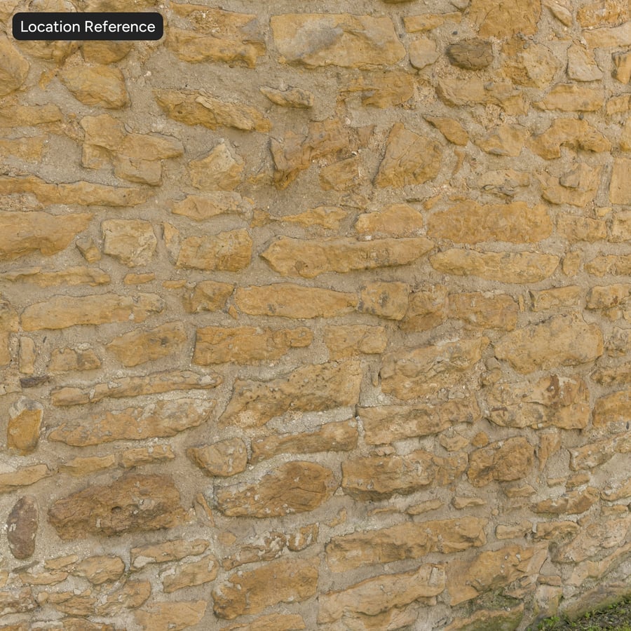 Texture murale en pierre de taille usée, jaune