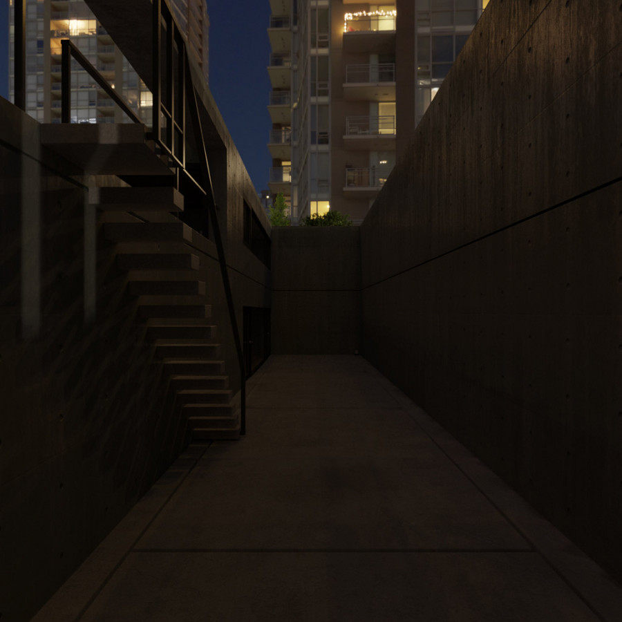 City Condo Courtyard Night Outdoor Sky HDRI