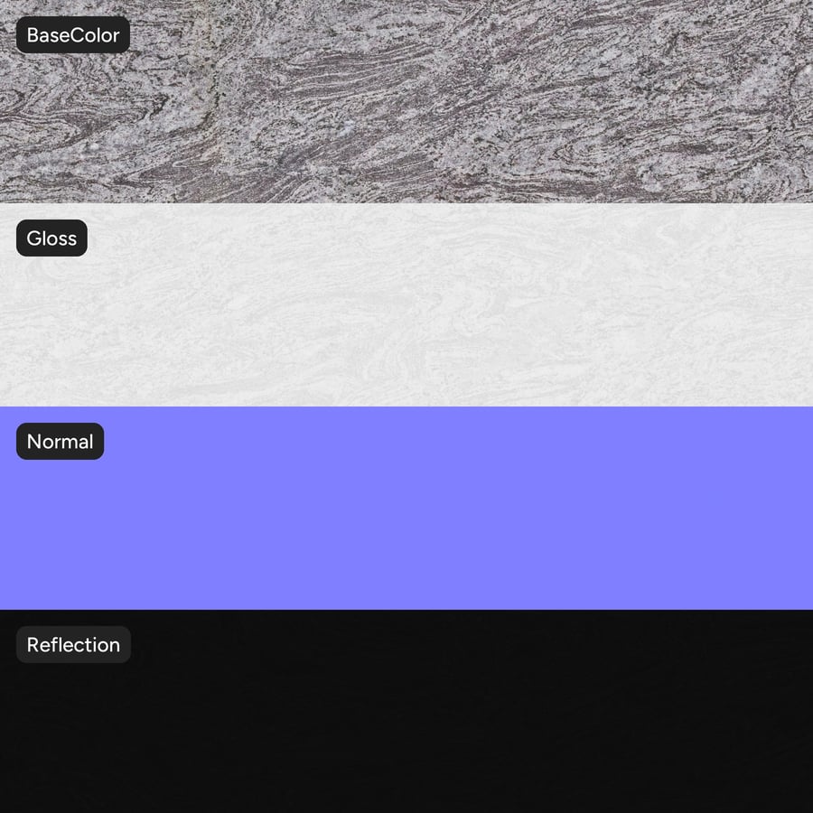 Polished Marble Stone Texture, Wavy Grey