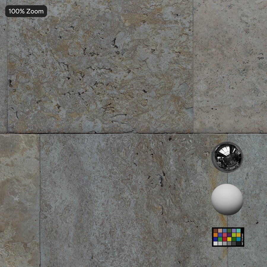 Rectangular Travertine Raw Tile Texture, Grey
