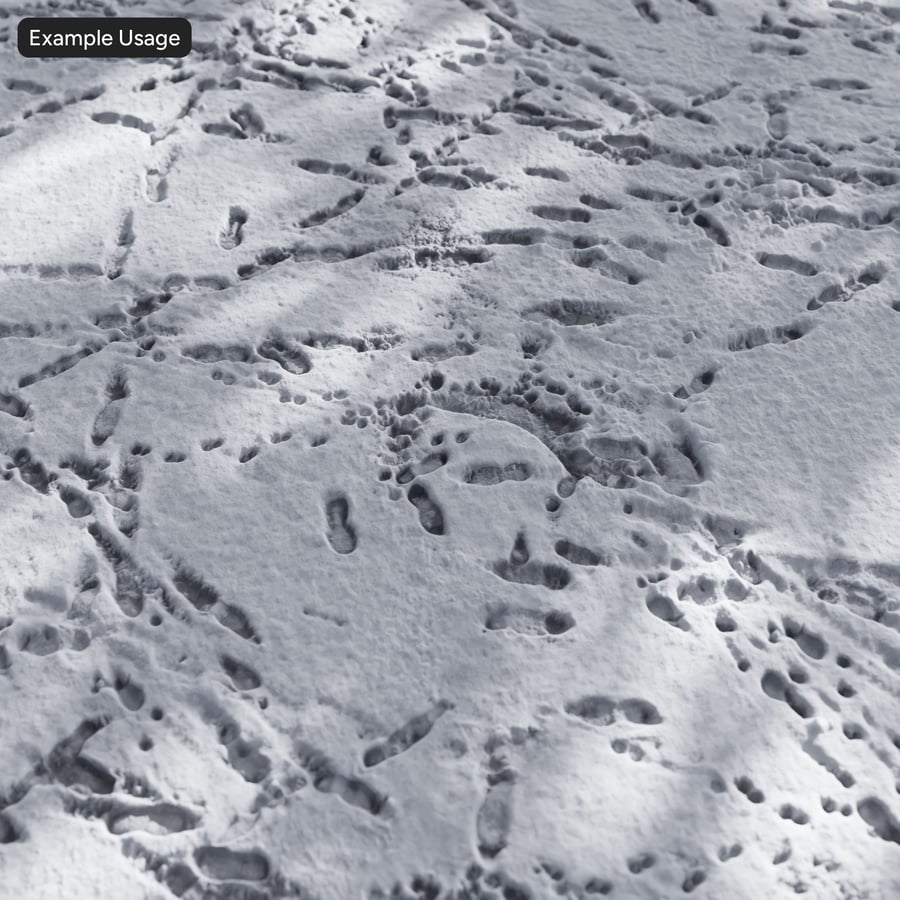 Djupa fotspår i snö Textur
