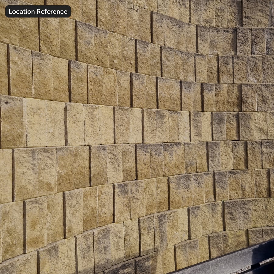 Worn Vertical Stone Block Wall Texture, Yellow