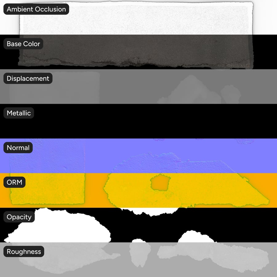 Road Repair Patch Texture Atlas