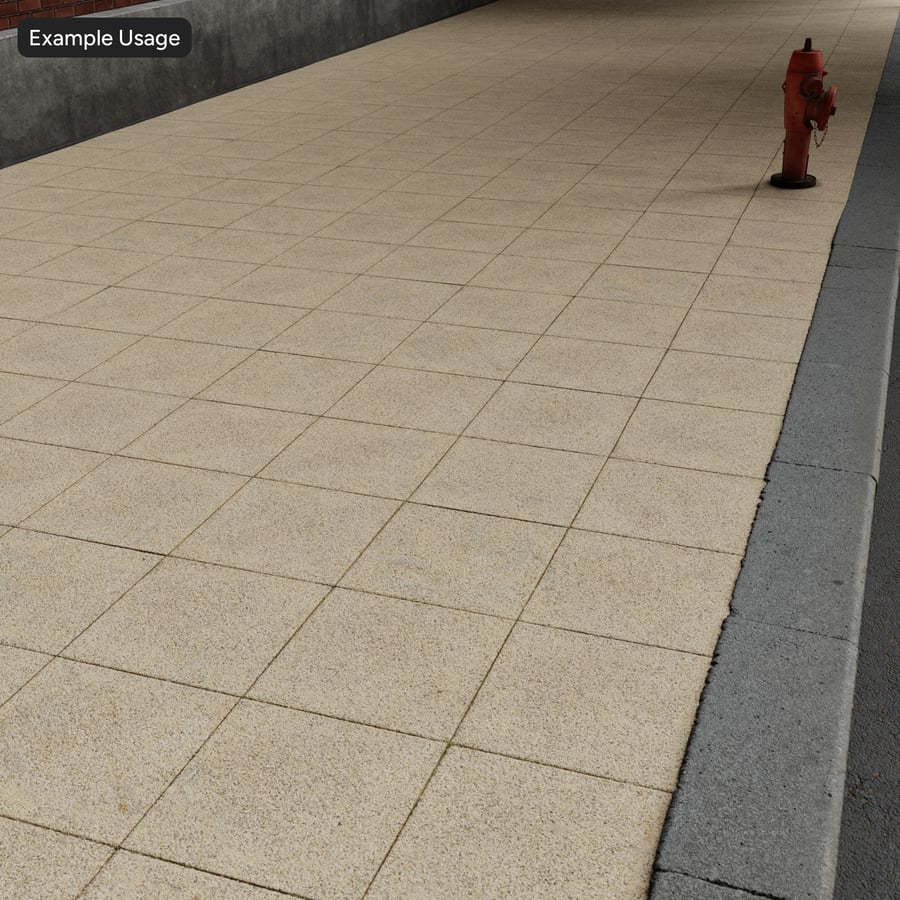 Worn Aggregate Stone Sidewalk Texture, Tan