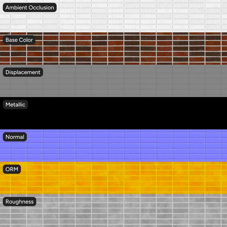 Stack Bond Brick Wall Texture, Red and Black