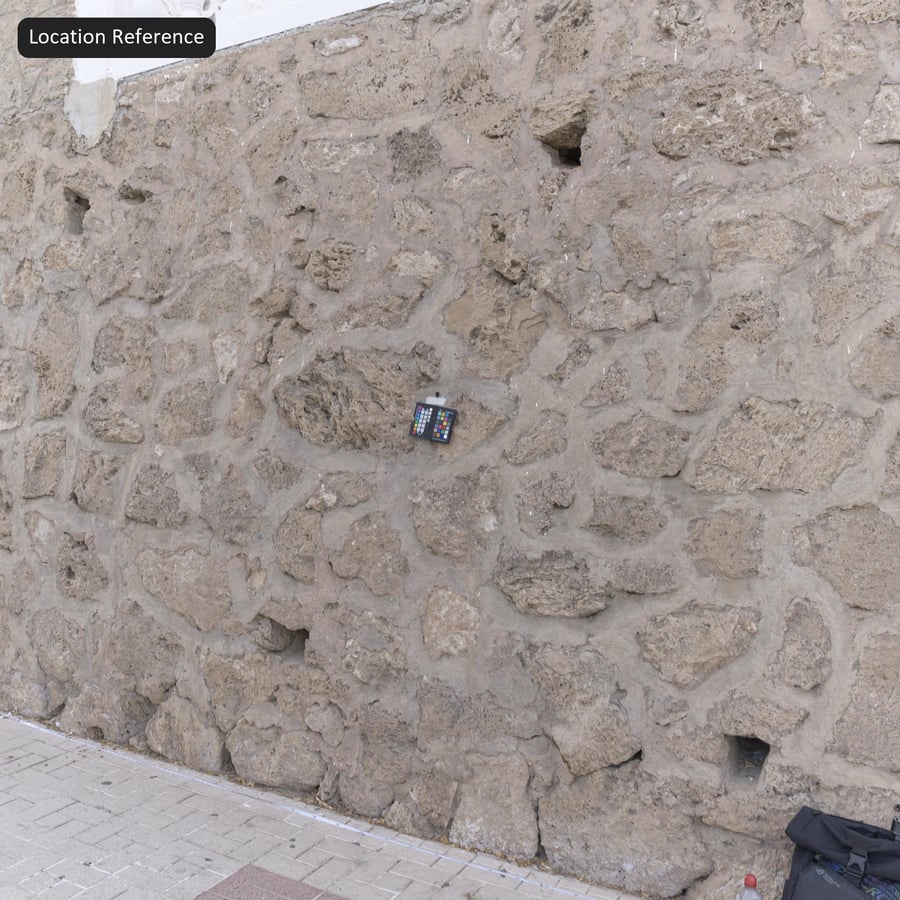 Old Mortared Stone Wall Texture, Beige