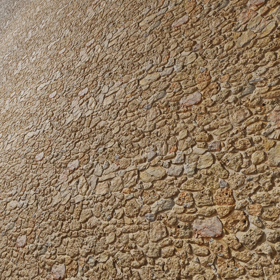 Coarse Cobblestone Wall Texture, Orange