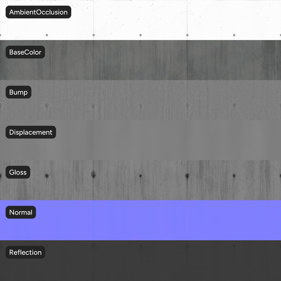 Weathered Matte Panel with Tie Holes Concrete Texture