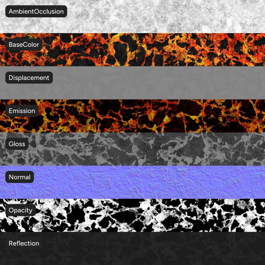 Textura de lava fortemente rachada