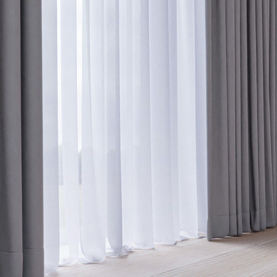 Tecido transparente branqueado para cortinas, textura, branco
