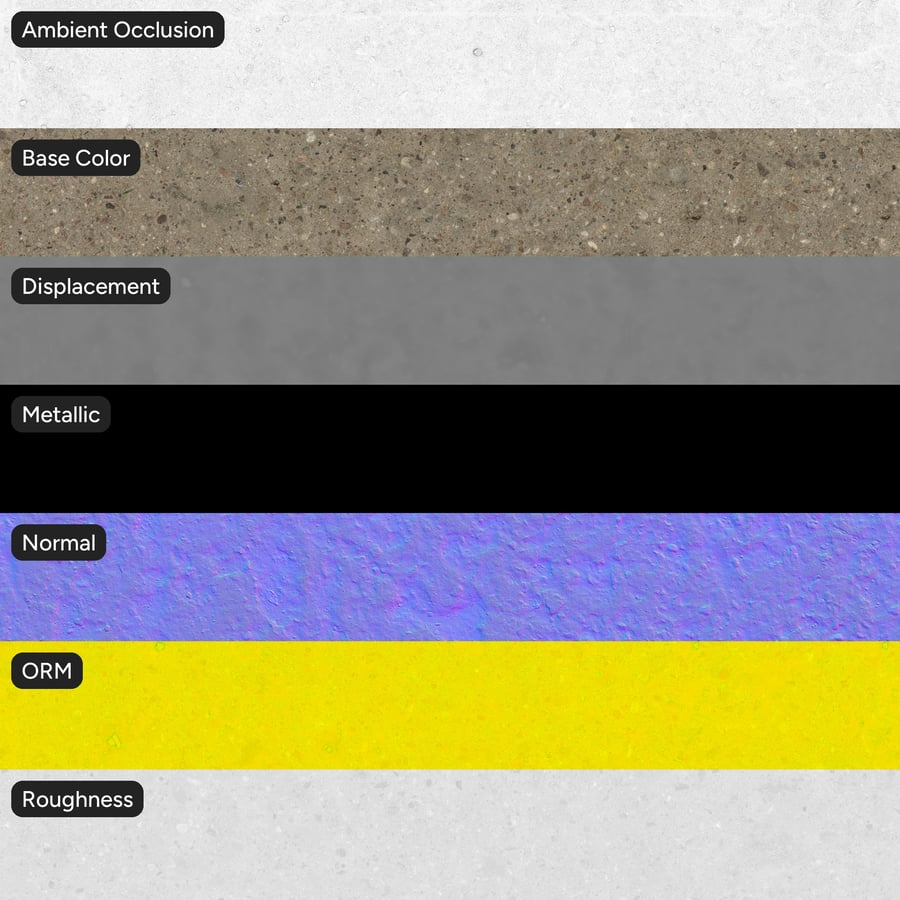 Exposed Aggregate Erroded Concrete Ground Texture