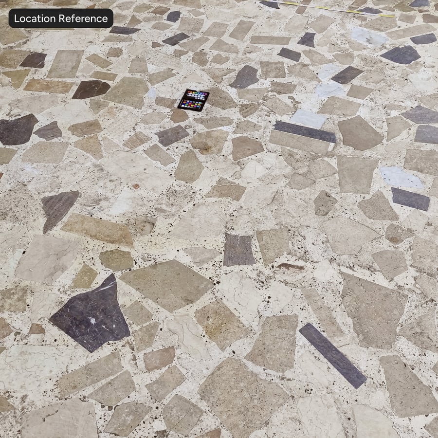 Ceramic Mosaic on Stone Tile Texture, White