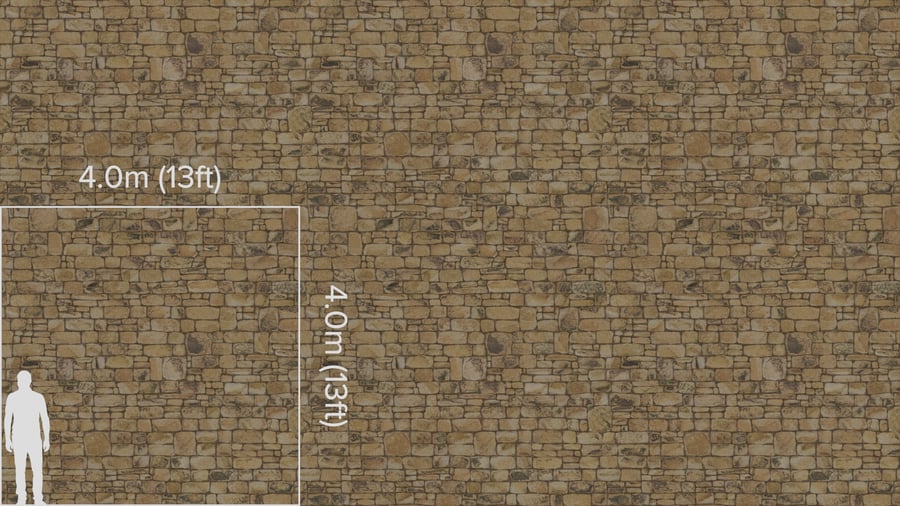 Small Old Stone Brick Wall Texture, Beige