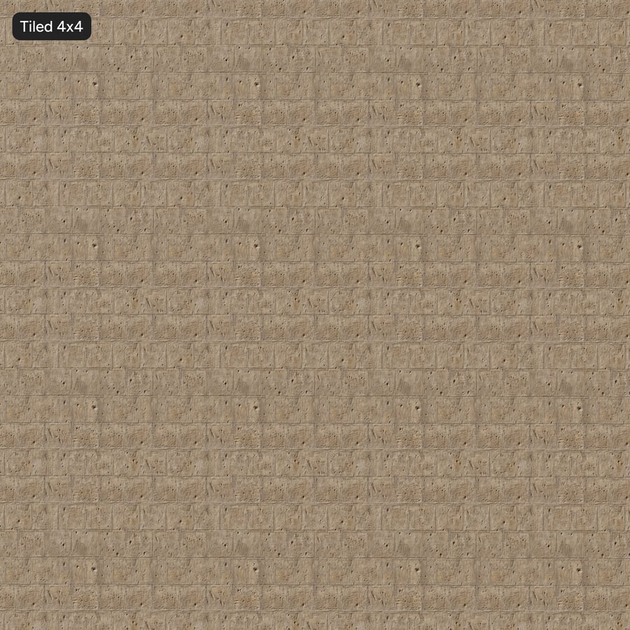Textura de parede em bloco de travertino bruto, bege quente
