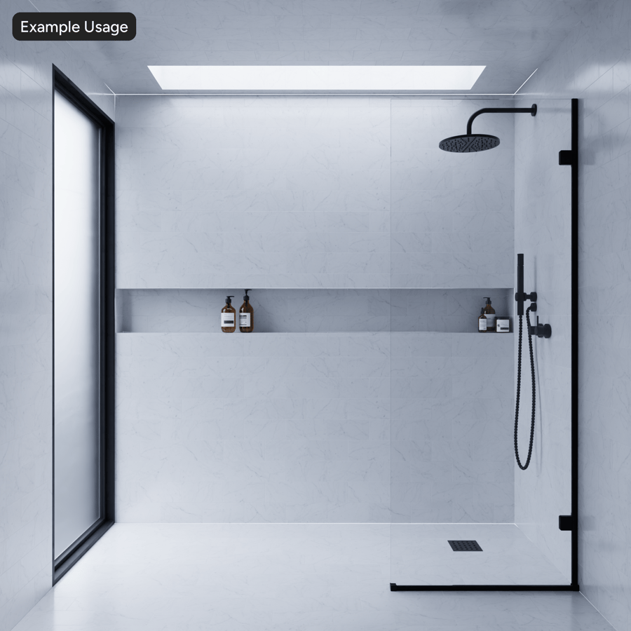 Rectangular Offset Marble Matte Tile Texture, Dusty White