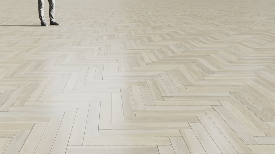 Herringbone Pattern Birch Wood Flooring Texture, White