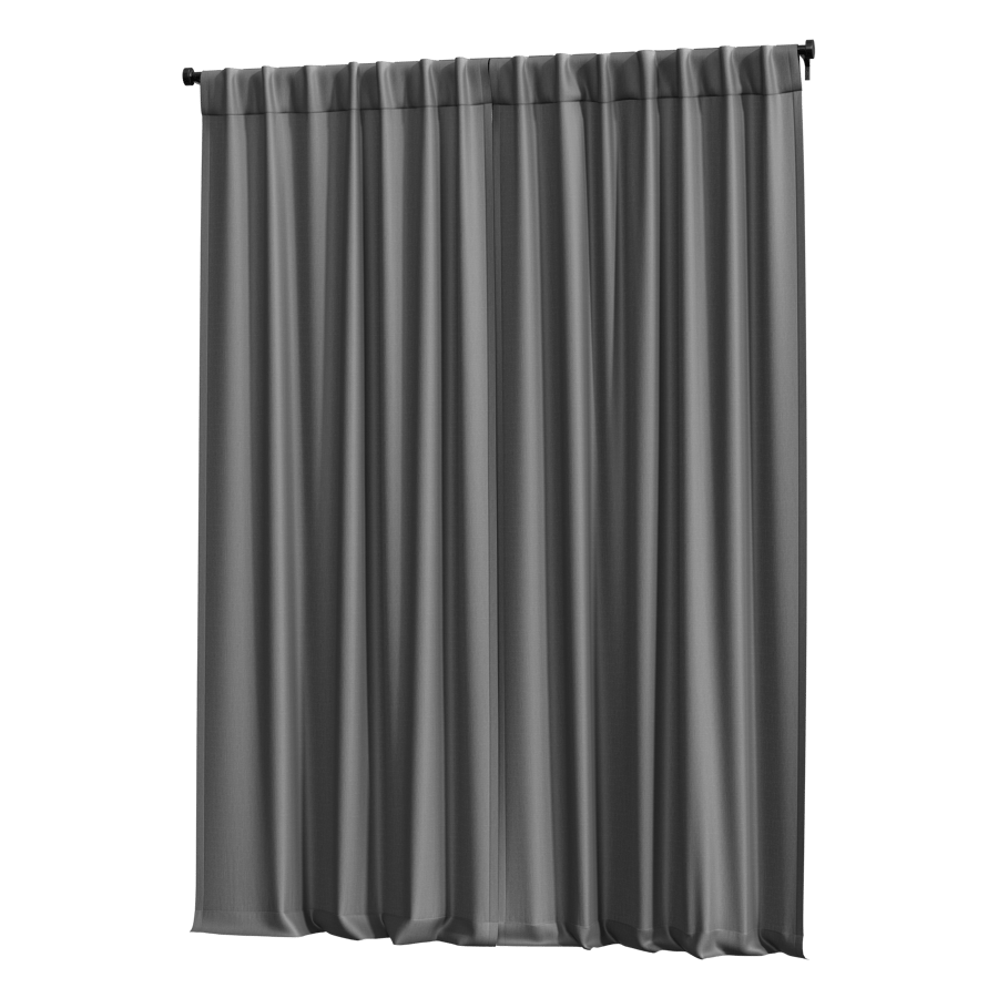Closed Back Tab Curtain Model, Grey