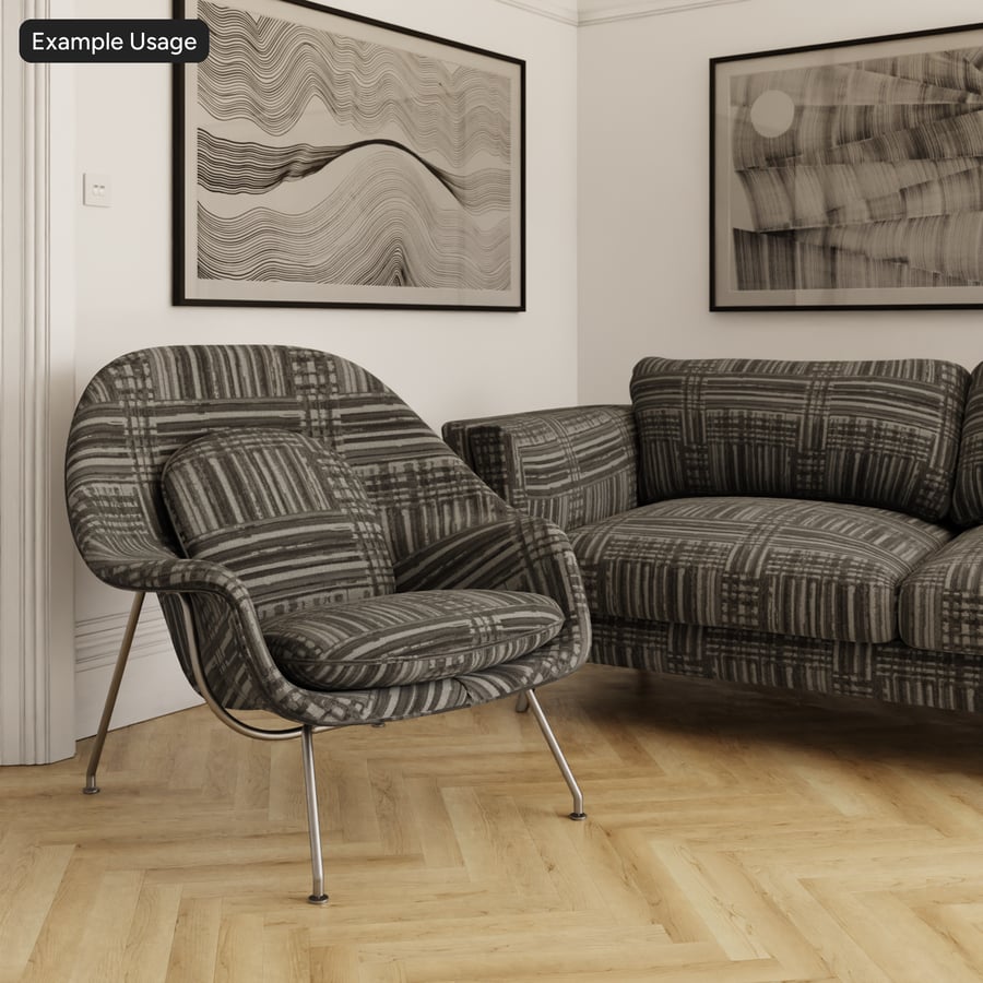 Ikat Stripe Upholstery Fabric Texture, Grey