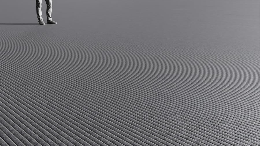 Piso em carpete com textura nervurada e pelo em loop, preto