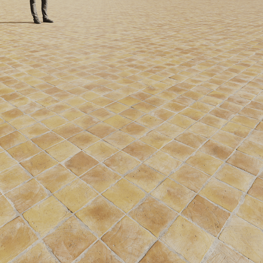 Square Terracotta Raw Tile Texture, Beige