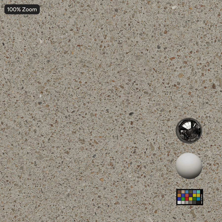 Honed Aggregate Concrete Paving Texture, Mid-Grey