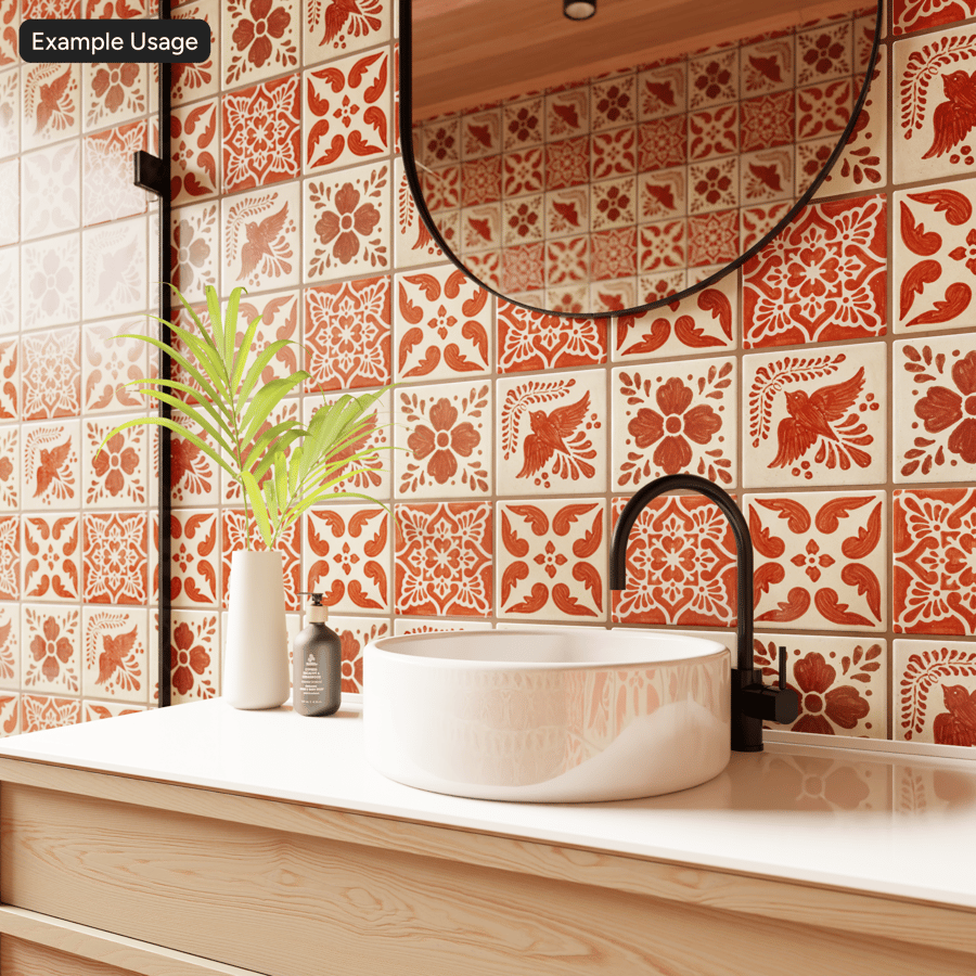 Tekstur Ubin Bermotif Keramik Talavera