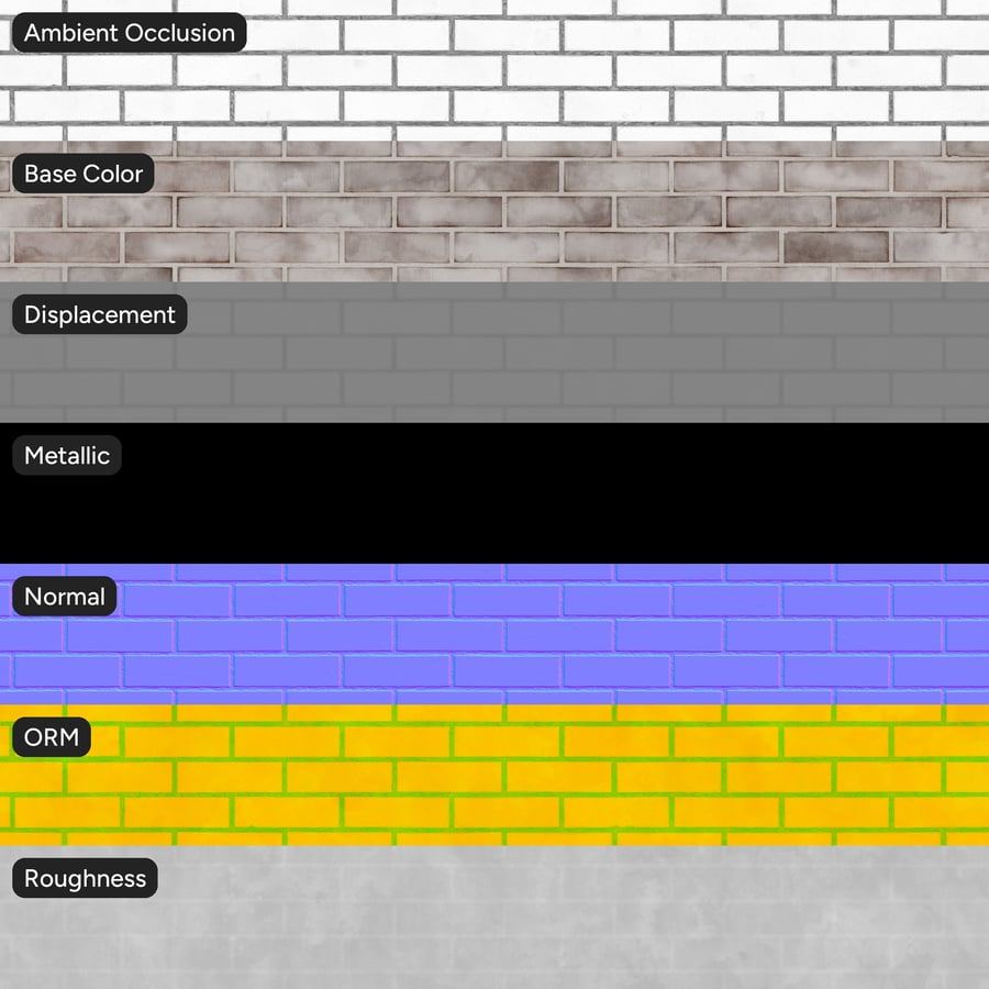Whitewashed Reclaimed Running Bond Brick Wall Texture,