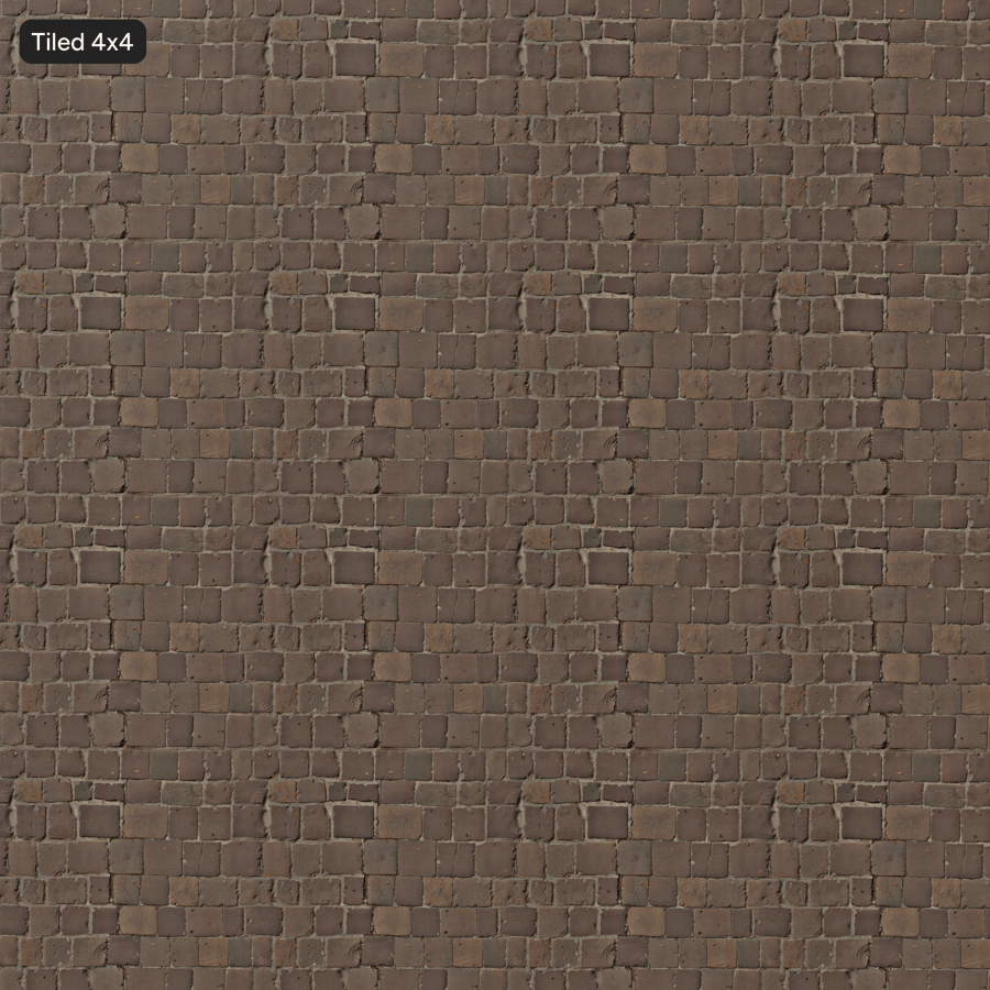 磨損的鵝卵石鋪路磚紋理與落葉