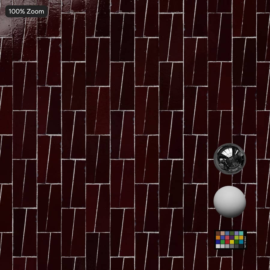 Trapezoidal Zellige blank kakelstruktur, röd