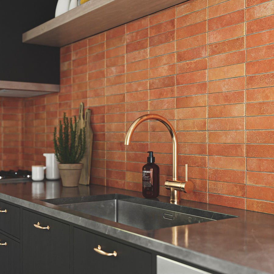 Rectangular Terracotta Matte Tile Texture, Orange