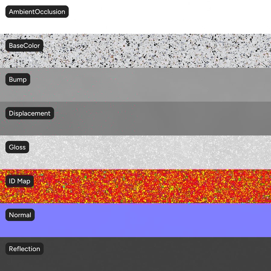 Honed Slab Venetian Terrazzo Texture, White