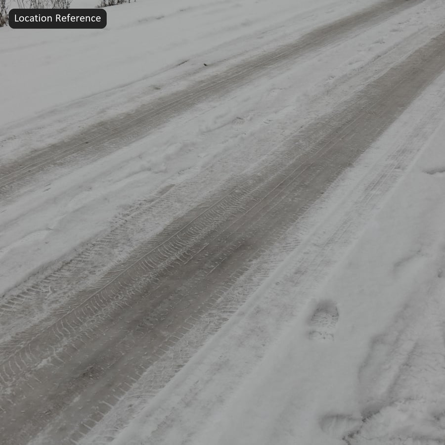 Tire Marks and Footprints on Snow Texture